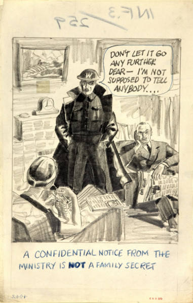 'A confidential notice from the Ministry is NOT a family secret', WWII poster between 1939 and 1946. Creators: Central Office of Information, Unknown.