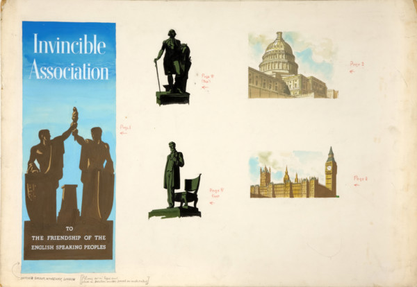 'Invincible Association. To the friendship of the English...', WWII poster, between 1939 and 1946. Creator: Central Office of Information.