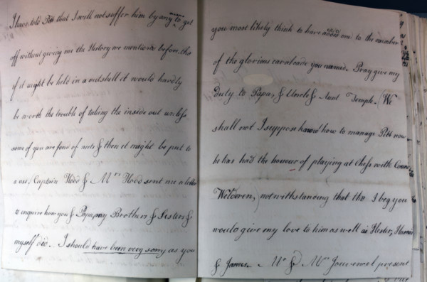 Letter from William Pitt, 1769. Creator: William Pitt the Younger.