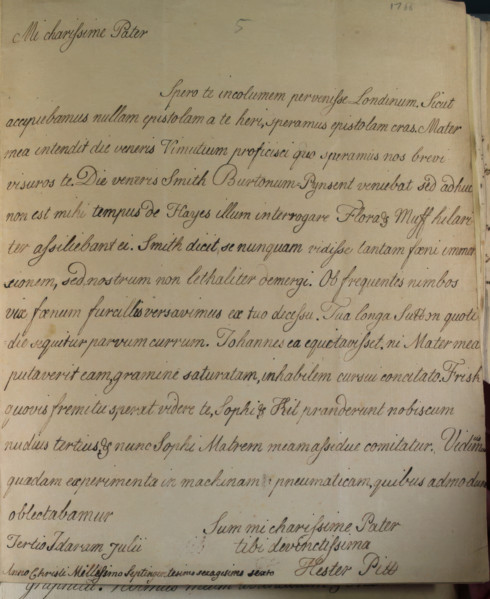 Letter from Hester Pitt, between 1766 and 1770. Creator: Hester Stanhope.