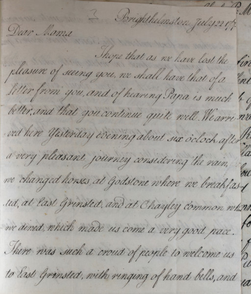 Letter from Hester Pitt, between 1766 and 1770. Creator: Hester Stanhope.