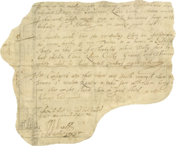 Signature of Guy Fawkes on a confession, 1605-06.  Creator: Unknown.