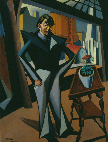Man Standing at a Window, 1922. Creator: Tihanyi, Lajos (1885-1938).