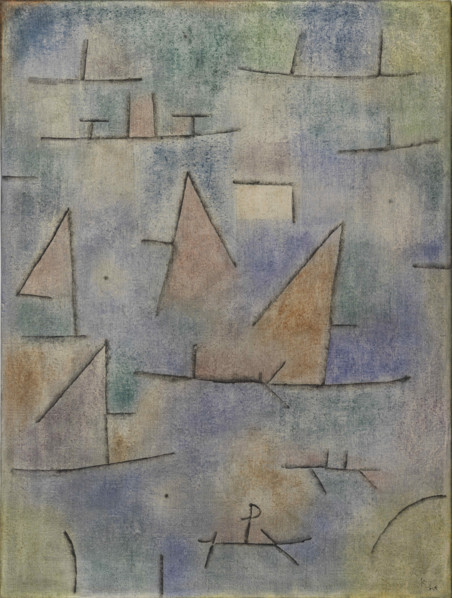 Port with sailboats (Hafen mit Segelschiffen), 1937. Creator: Klee, Paul (1879-1940).