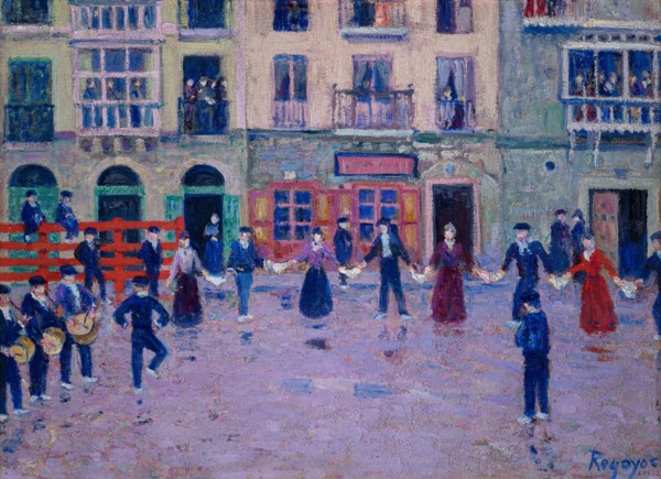 Aurresku Dance in the Rain in Mondragón, 1905. Creator: Regoyos y Valdés, Darío de (1857-1913).