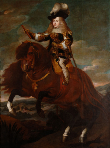 Equestrian Portrait of Charles II of Spain, 1671. Creator: Herrera Barnuevo, Sebastian de (1619-1671).
