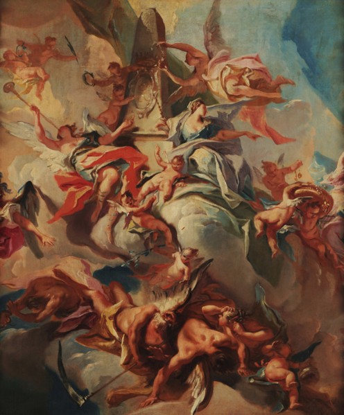 Glorification of the Duke Eberhard Louis of Württemberg, Early 1730s. Creator: Carlone, Carlo (1686-1775).