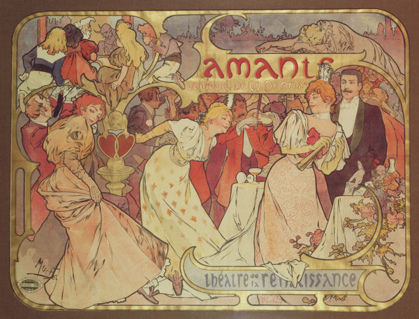 Les Amants, 1895. Creator: Mucha, Alfons Marie (1860-1939).