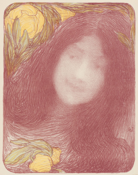 Under the Flowers (Sous les Fleurs), c1897. Creator: Aman-Jean, Edmond François (1858-1936).