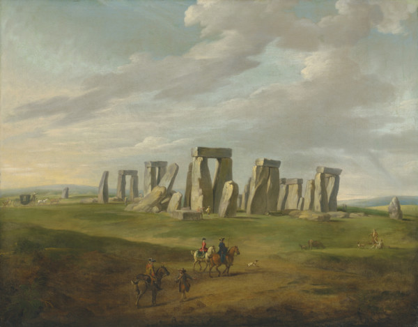 Stonehenge with a carriage and travellers on horseback, End of 18th-early 19th century. Creator: Ross, James (1745-1821).
