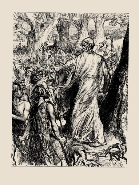 The Druids Inciting the Britons to Oppose the Landing of the Romans. Creator: Ricketts, Charles (1866-1931).