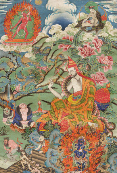 Thangka of Abhayakaragupta, 19th century. Creator: Tibetan culture.