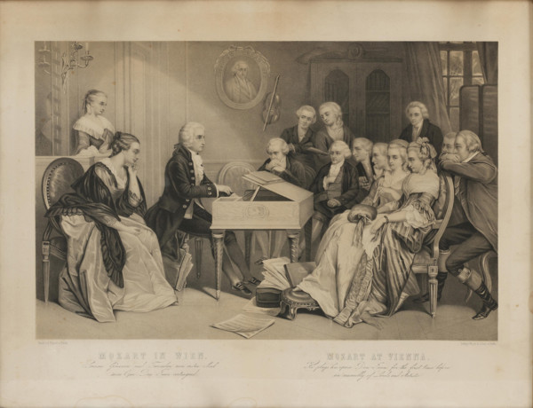 Mozart at Vienna. He plays his opera Don Juan for the first time, c1850. Creator: Cornilliet, Jean Baptiste Alfred (1807-1895).
