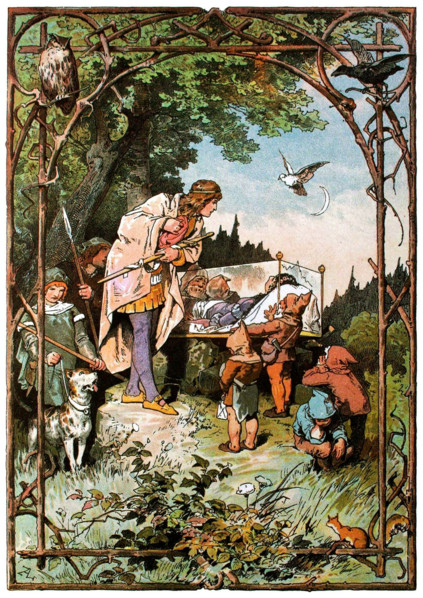 Illustration for "Snow White and the Seven Dwarfs" by Brothers Grimm, c1899. Creator: Zick, Alexander (1845-1907).