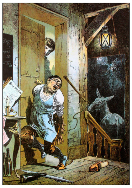 Illustration for "The Wishing-Table, the Gold-Ass, and the Cudgel in the Sack" by Brothers..., c1899 Creator: Zick, Alexander (1845-1907).