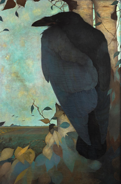 Crow on Birch Tree, 1913. Creator: Mankes, Jan (1889-1920).