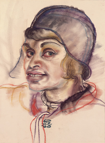 Self-portrait with hat, 1930. Creator: Lohse-Wächtler, Elfriede (1899-1940).
