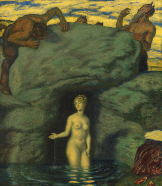 Spring nymph overheard by fauns, 1911. Creator: Stuck, Franz, Ritter von (1863-1928).