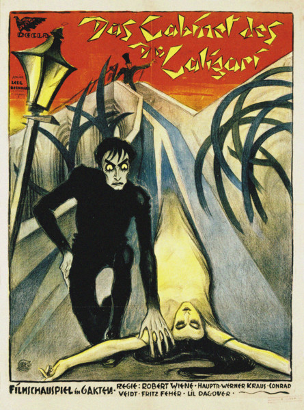 Movie poster "The Cabinet of Dr. Caligari" by Robert Wiene, 1919. Creator: Bernhard, Fritz (1900-1945).
