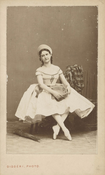 Portrait of the ballet dancer Marie Petipa (1857-1930), c1875. Creator: Disdéri, André Adolphe-Eugène (1819-1889).