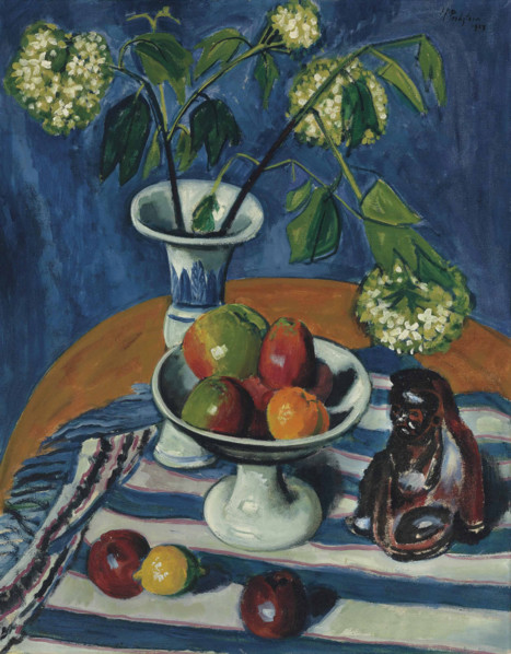 Still life with apples and viburnum, 1923. Creator: Pechstein, Hermann Max (1881-1955).