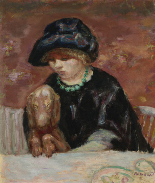 Portrait of Marthe Bonnard with a basset, c1912. Creator: Bonnard, Pierre (1867-1947).