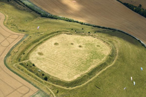 Liddington Castle hillfort, Swindon, 2022. Creator: Damian Grady.