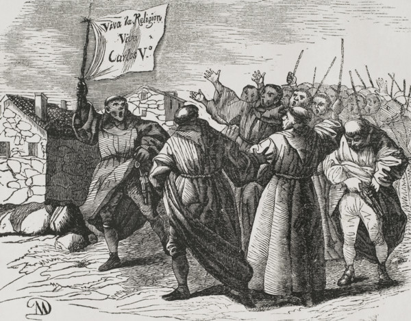 Monastic uprising, First Carlist War (1833-1840), Madrid, Spain, 1842.  Creator: Jose Gomez.