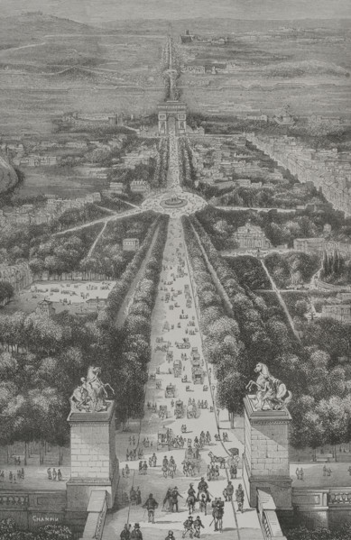 The Champs-Élysées, Paris, France, 1856.  Creator: Unknown.