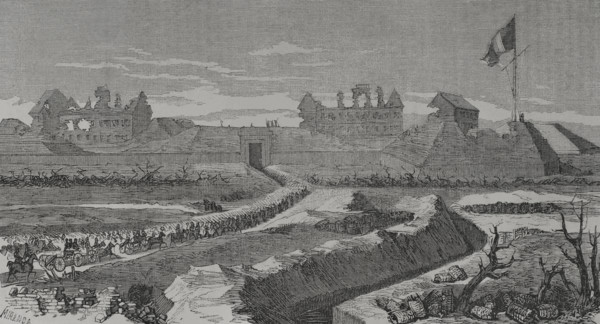 Versailles troops enter the Fort d'Issy to overthrow the revolutionary government, Paris..., 1871.  Creator: Fernando Miranda.