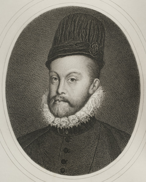 Portrait of Philip II (1527-1598), King of Spain (1556-1598), 1879.  Creator: Alphonse Charles Masson.