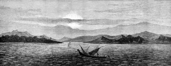 Anjer, on the Coast of Java, destroyed by the eruption, 1883. Creator: Unknown.
