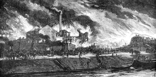 Great Fire in the Rossau Suburb of Vienna, 1883. Creator: Unknown.