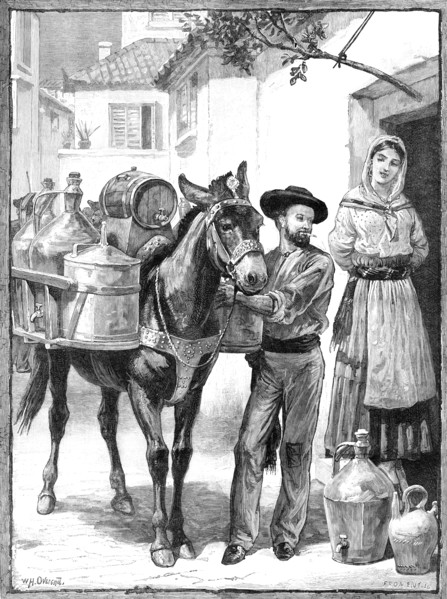A vendor of oil and vinegar: a sketch near Lisbon, 1883. Creator: Eugène Froment.
