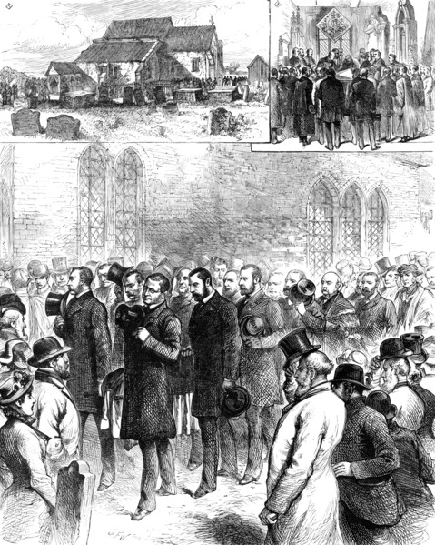 Removal of the remains of William Harvey at Hempstead Church, Essex, 1883. Creator: Unknown.