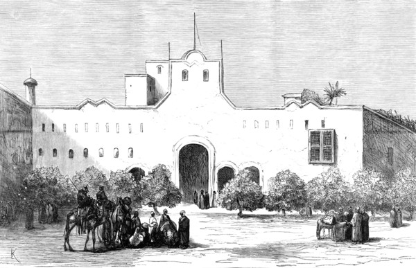 Sketches in the Soudan: Khartoum...Principal Square, with residence of the Mudir..., 1883. Creator: Unknown.