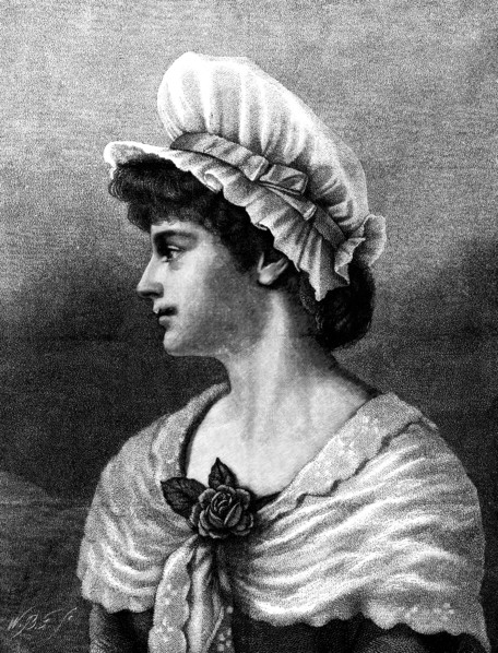 Gentle, Loving, Good, Wearing the Rose of Womanhood, drawn by Emily Mitchell, 1883. Creator: William Biscombe Gardner.