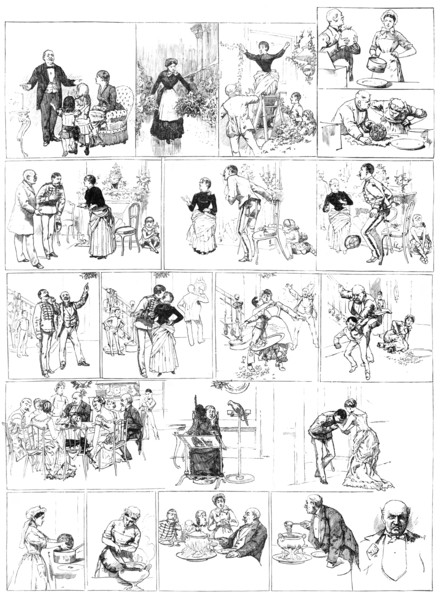 An English Christmas in Paris, drawn by A. Forestier, 1883.  Creator: Unknown.