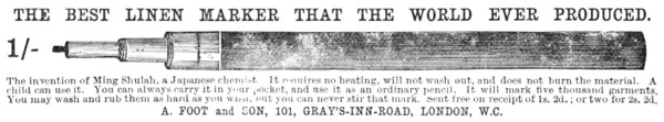 The Best Linen Marker that the World Ever Produced, 1883. Creator: Unknown.