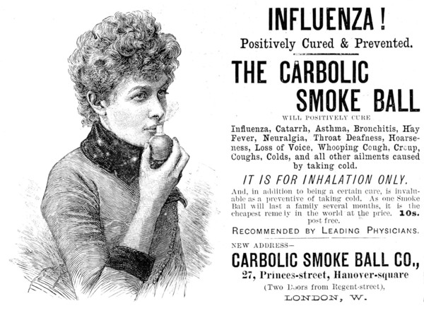 Advertisement for the Carbolic Smoke Ball, 1890. Creator: Unknown.