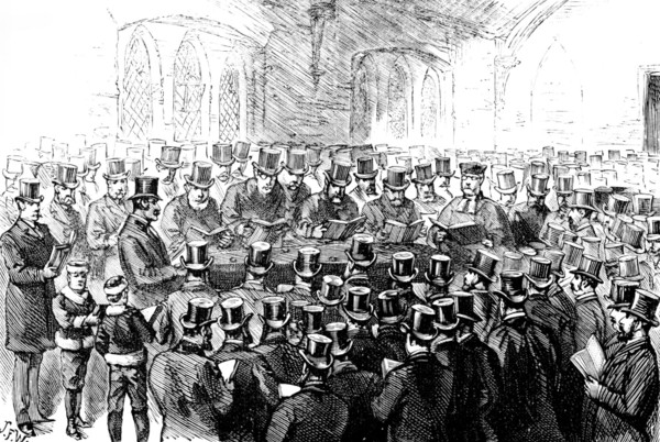 Funeral of the Rev. Dr. Adler: service in the Chapel, Willesden, 1890. Creator: Unknown.