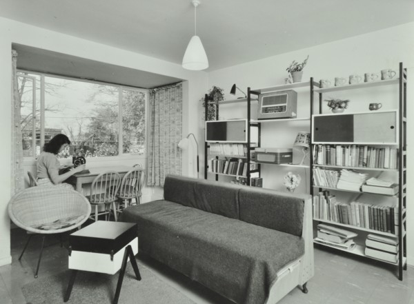 6 Norley Vale, Alton Estate, Wandsworth, London: living room, 1960. Creator: Unknown.