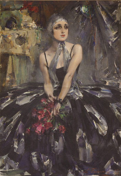 Portrait of the ballet dancer Vera Fokina (1886-1958), 1927. Creator: Nikolay Feshin.