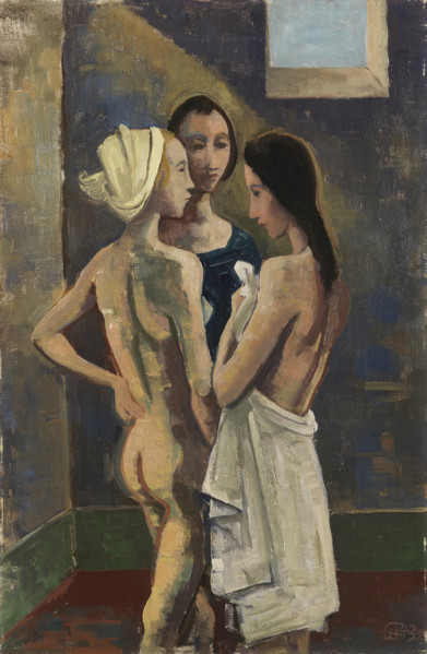 Three girls, 1943. Creator: Karl Hofer.