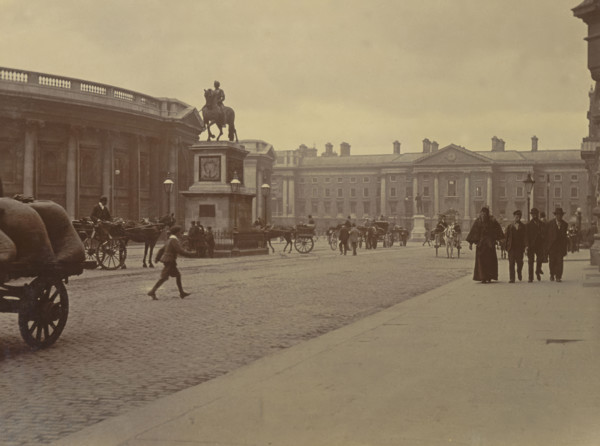 Dame Street scene,  College Green, Dublin, Ireland, c1895. Creator: Robert Augustus Henry L'Estrange.