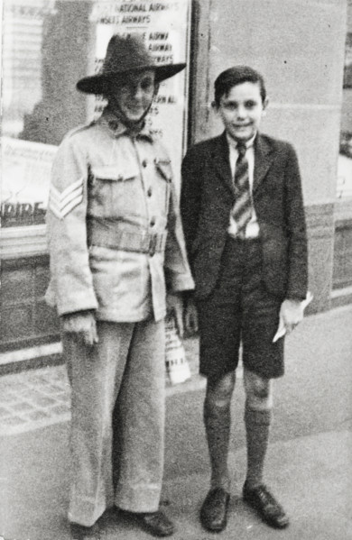Bernard Laurence 'Barney' Nugent and son Ken, 1943. Creator: Murphy.