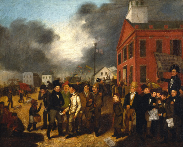 First State Election in Detroit, Michigan, 1837, (c1837). Creator: Thomas Mickell Burnham.