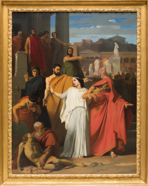 Oedipus Going into Exile from Thebes, 1843. Creator: Henri Augustin Gambard.