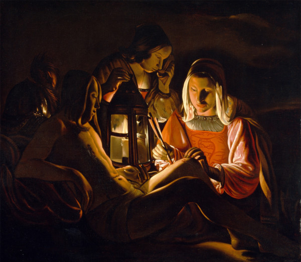 Saint Sebastian Nursed by Saint Irene, 17th century. Creator: Workshop of Georges de La Tour (1593-1652).