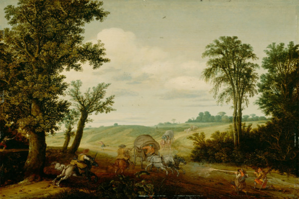 The Highway Robbery, c1625. Creators: Cornelius Vroom, Esaias van de Velde.